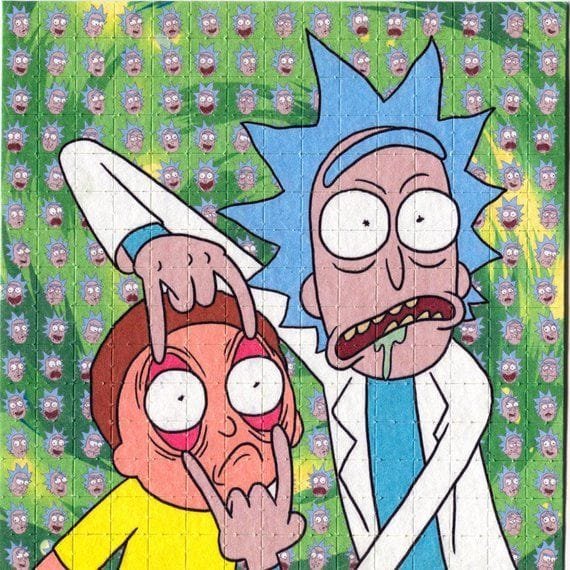 rick-morty-acid-lsd-130ug-psychedelichub.jpg Rick and Morty acid blotter – 130µg LSD tab with cartoon-inspired print